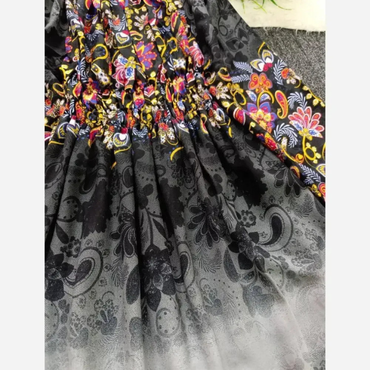 پیراهن ساحلی نخی زنانه کمر کش فری سایز تا 48 | قد 127 | تضمین کیفیت