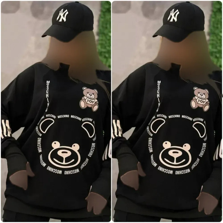 بلوز فینگردار تدی نخ پنبه اعلا فری سایز مشکی زنانه