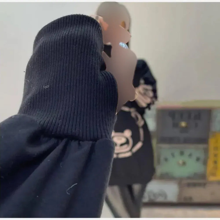 بلوز فینگردار تدی نخ پنبه اعلا فری سایز مشکی زنانه