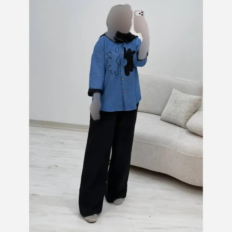 ست شومیز و شلوار شانتون ملیکا فری سایز 38 تا 46 رنگبندی متنوع