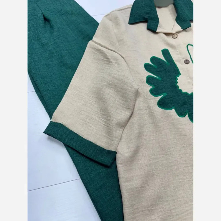 ست شومیز و شلوار شانتون ملیکا فری سایز 38 تا 46 رنگبندی متنوع