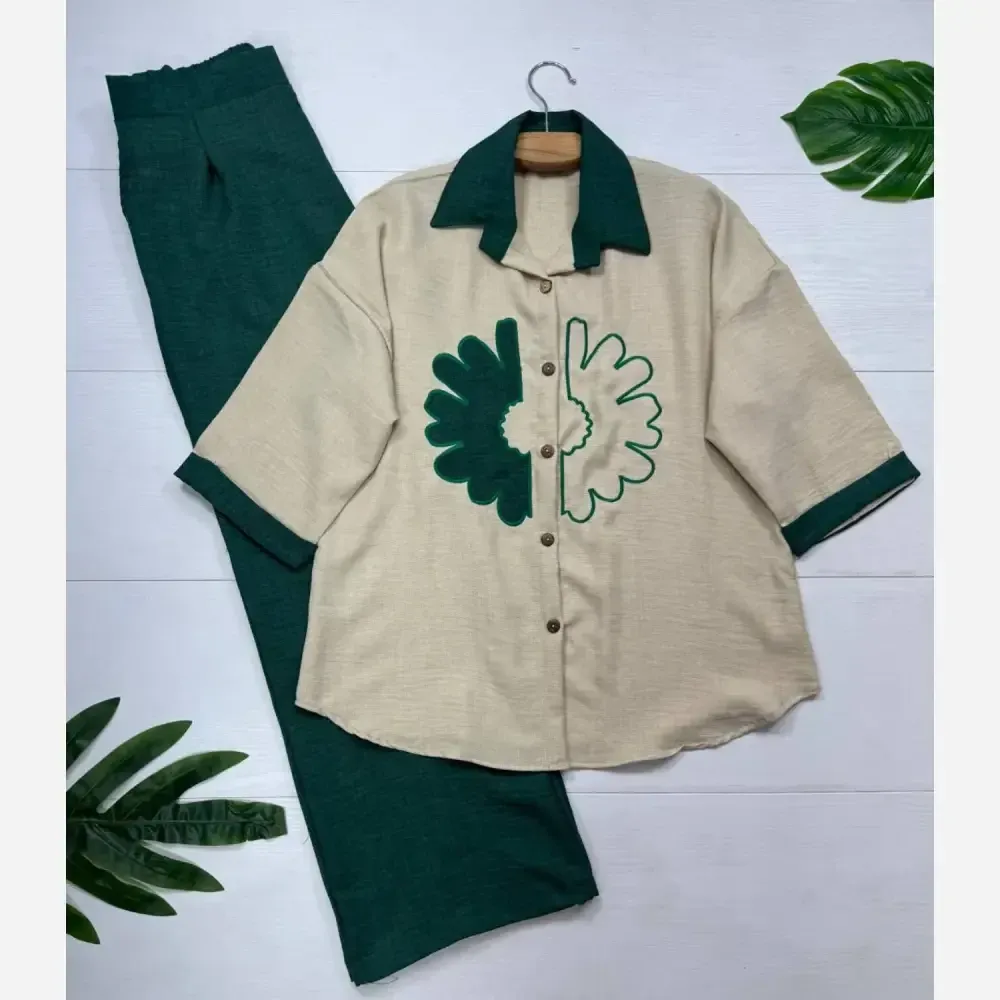 ست شومیز و شلوار شانتون ملیکا فری سایز 38 تا 46 رنگبندی متنوع