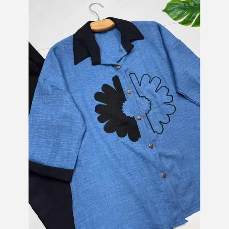 ست شومیز و شلوار شانتون ملیکا فری سایز 38 تا 46 رنگبندی متنوع