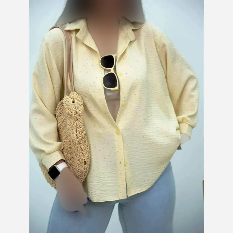 شومیز مجلسی نگینی شانتون ژاکارد زنانه فری سایز 38 تا 48 مشکی کرم نسکافه قهوه ای طوسی