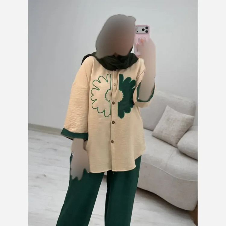 ست شومیز و شلوار شانتون ملیکا فری سایز 38 تا 46 رنگبندی متنوع