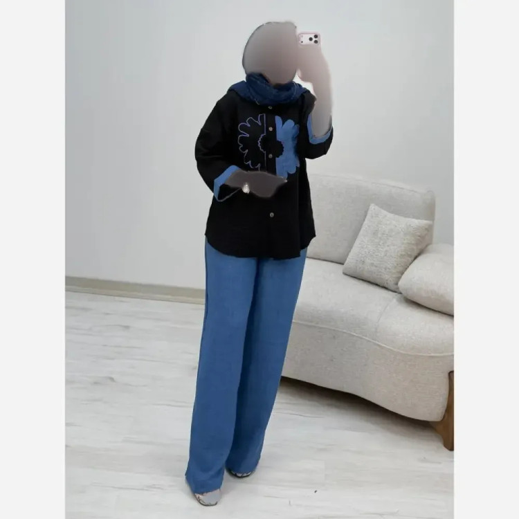 ست شومیز و شلوار شانتون ملیکا فری سایز 38 تا 46 رنگبندی متنوع