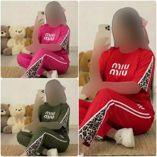 ست بلوز و شلوار نخی گلکسی زنانه MIU MIU فری سایز کرم