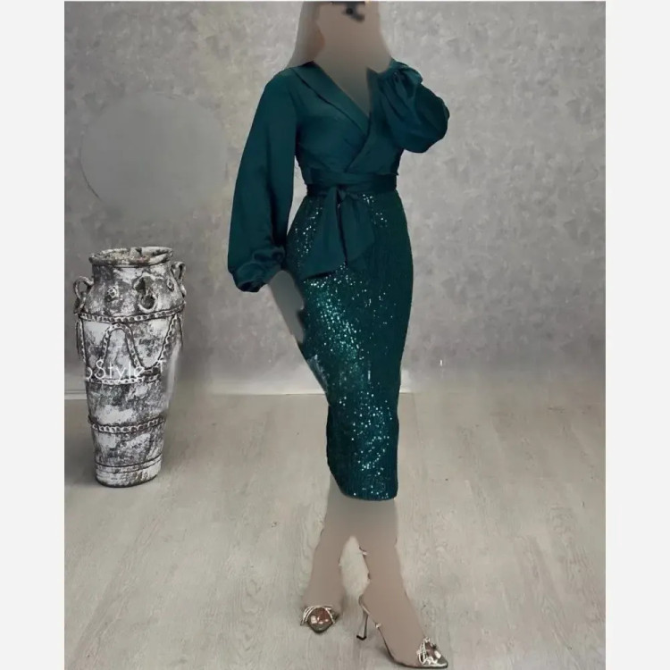 پیراهن مخمل پولکی ریلی تارا زرشکی سبز سایز 2 و 4