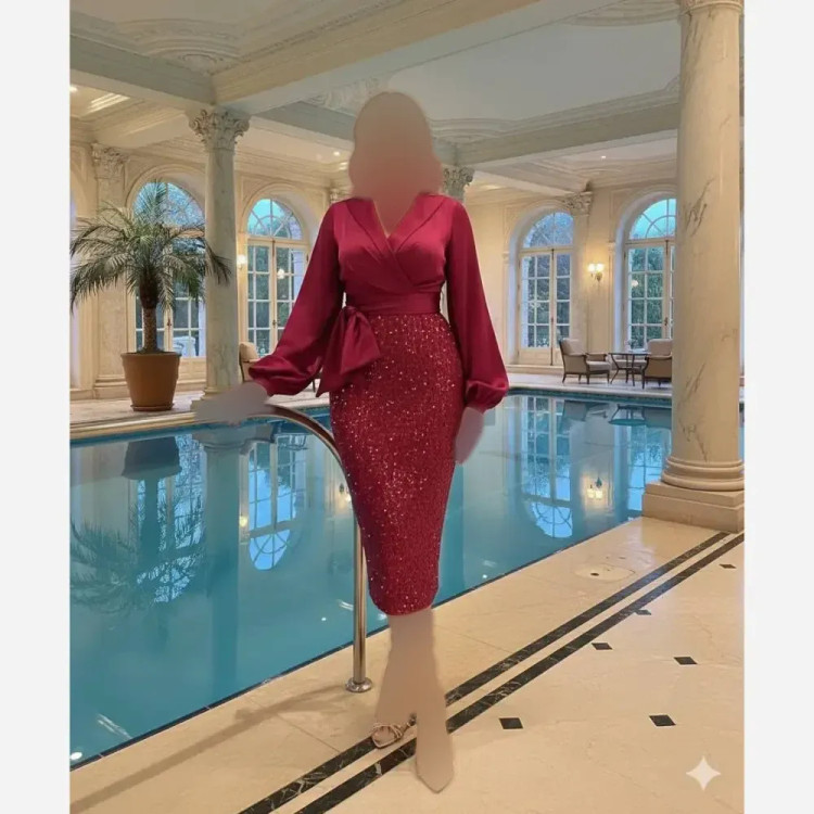 پیراهن مخمل پولکی ریلی تارا زرشکی سبز سایز 2 و 4