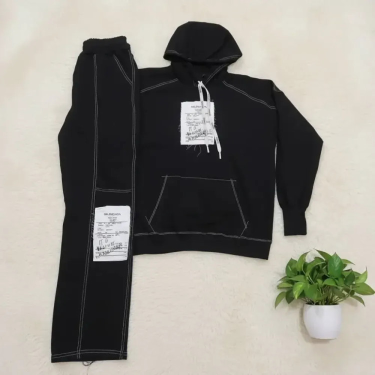 ست هودی و شلوار زنانه گلکسی پنبه فری سایز تا 50 مشکی باکیفیت