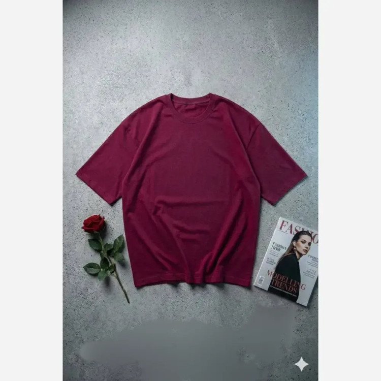 تیشرت باکسی ساده زنانه نخی پنبه فری سایز رنگ بندی متنوع قد 68-70 عرض 60