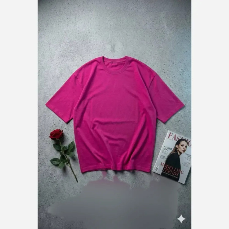 تیشرت باکسی ساده زنانه نخی پنبه فری سایز رنگ بندی متنوع قد 68-70 عرض 60