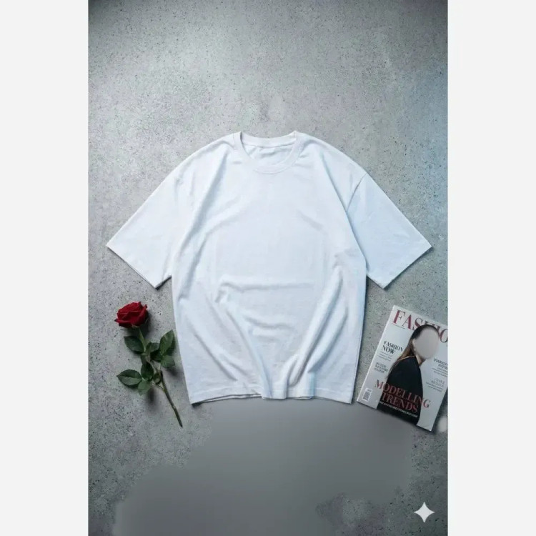 تیشرت باکسی ساده زنانه نخی پنبه فری سایز رنگ بندی متنوع قد 68-70 عرض 60