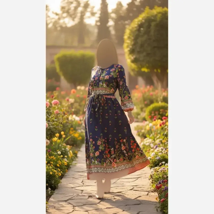 پیراهن ساحلی زنانه بوگاتی فلورانس فری سایز 38 تا 48 سرمه ای قد 133