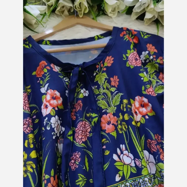 پیراهن ساحلی زنانه بوگاتی فلورانس فری سایز 38 تا 48 سرمه ای قد 133