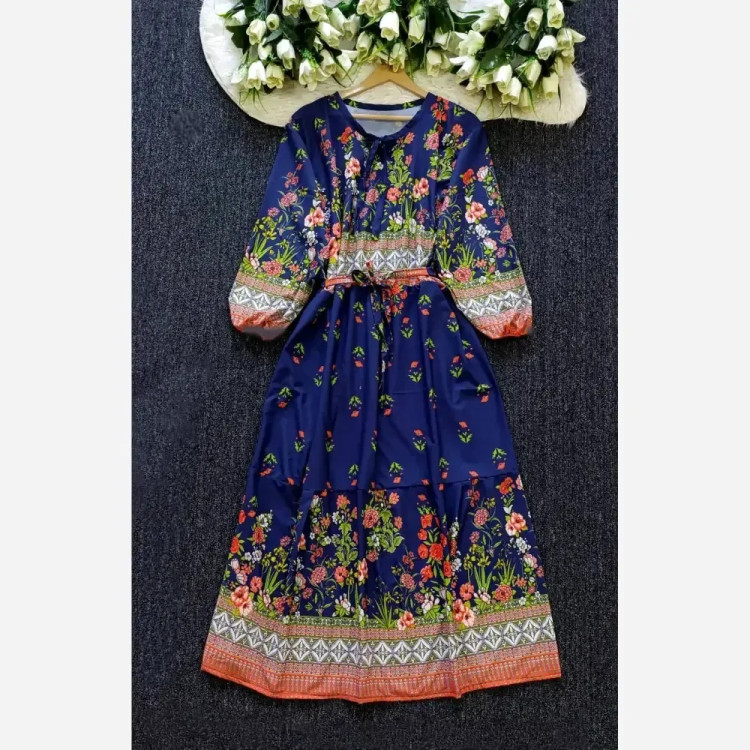 پیراهن ساحلی زنانه بوگاتی فلورانس فری سایز 38 تا 48 سرمه ای قد 133