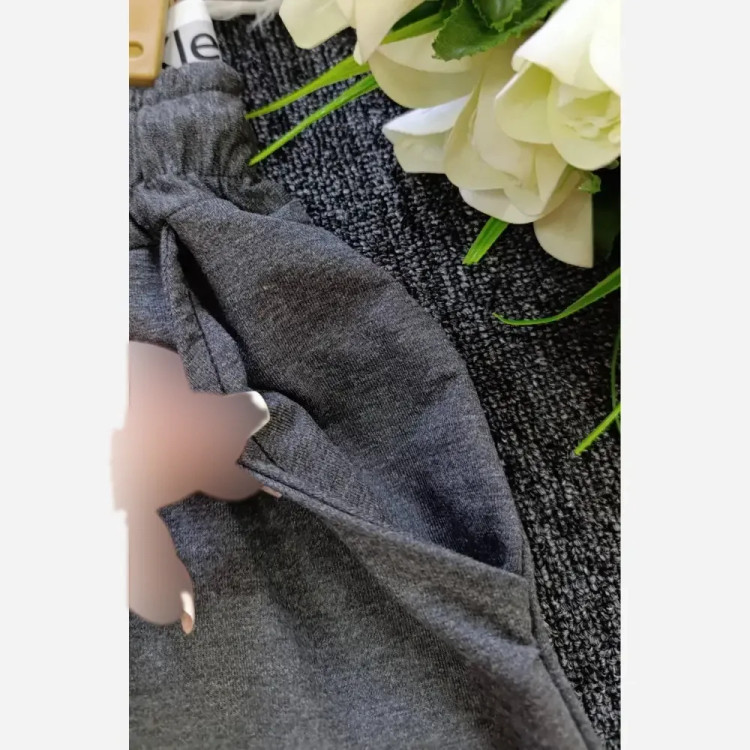 ست کراپ شلوار ملانژ زنانه فری سایز 38 تا 48 شیک و راحت