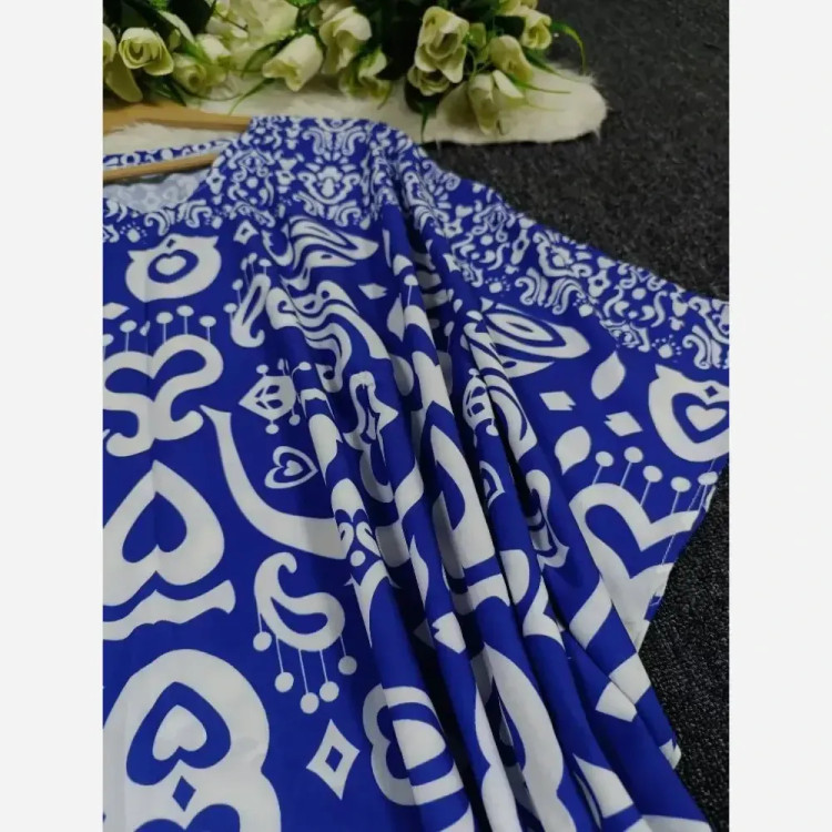 پیراهن ساحلی مزونی نیلوفر فلور بوگاتی فری سایز 38-48 قد 135 شیک