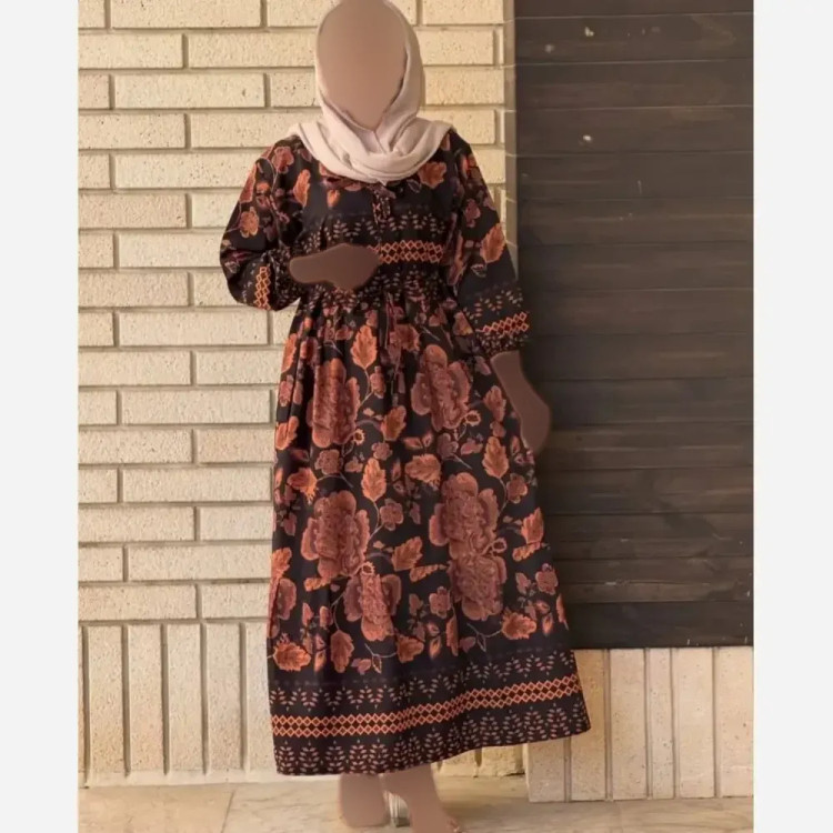 پیراهن ساحلی مزونی نیلوفر فلور بوگاتی فری سایز 38-48 قد 135 شیک