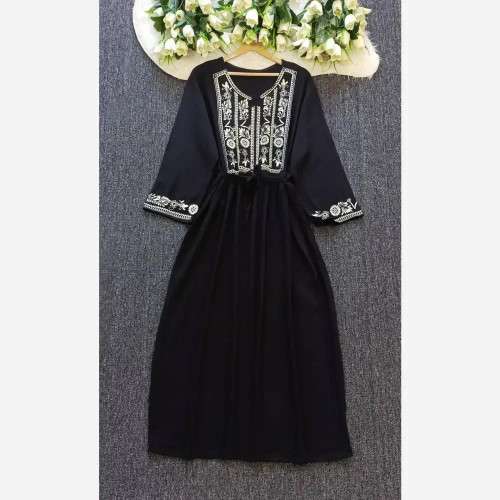 پیراهن ساحلی نخی زنانه فری سایز 38-48 قد 127 تنخور شیک