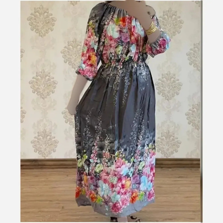 پیراهن ساحلی نخی زنانه فری سایز 38-48 قد 127 تنخور شیک