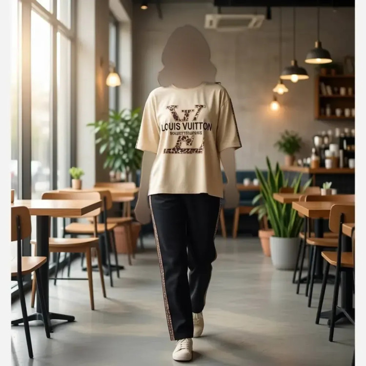 ست زنانه لویی ویتون پلنگی گلکسی پنبه فری سایز 38-48 شیک و زیبا