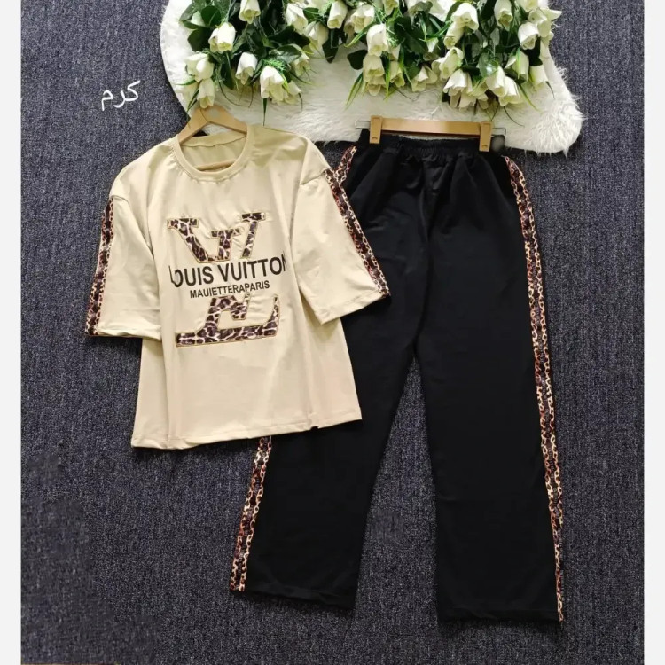 ست زنانه لویی ویتون پلنگی گلکسی پنبه فری سایز 38-48 شیک و زیبا