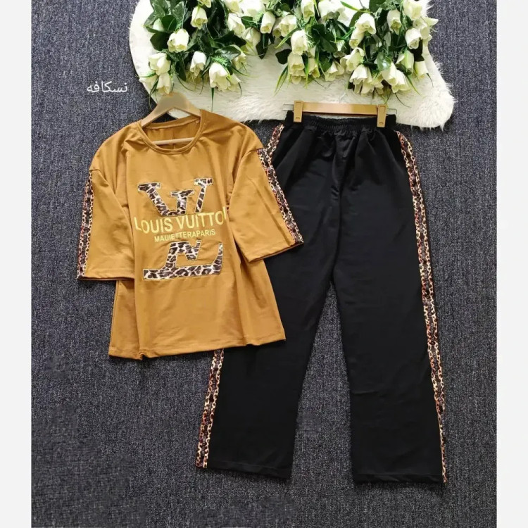 ست زنانه لویی ویتون پلنگی گلکسی پنبه فری سایز 38-48 شیک و زیبا