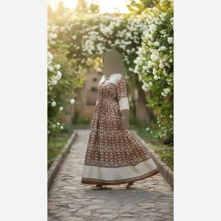 پیراهن ساحلی مزونی فلورانس فری سایز زنانه شیک و راحت مناسب استایل روزمره و مهمانی