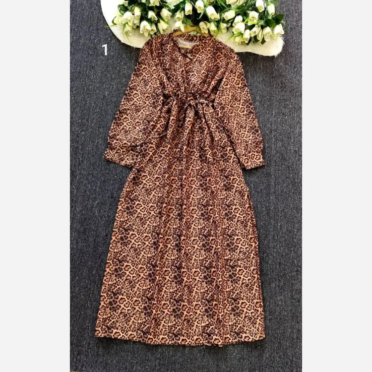 پیراهن ساحلی زنانه مزونی پلنگی فری سایز جنس فلورانس شیک و خنک