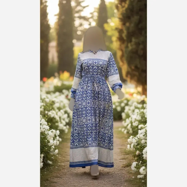 پیراهن ساحلی مزونی فلورانس فری سایز زنانه شیک و راحت مناسب استایل روزمره و مهمانی