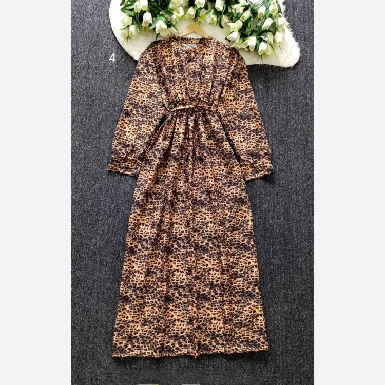 پیراهن ساحلی زنانه مزونی پلنگی فری سایز جنس فلورانس شیک و خنک