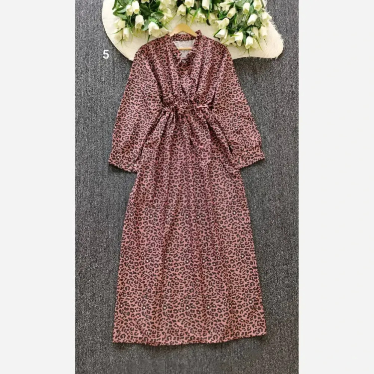 پیراهن ساحلی زنانه مزونی پلنگی فری سایز جنس فلورانس شیک و خنک