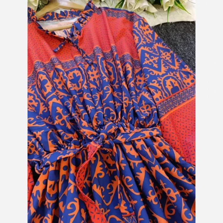 پیراهن ساحلی مزونی فلورانس فری سایز زنانه شیک و راحت مناسب استایل روزمره و مهمانی