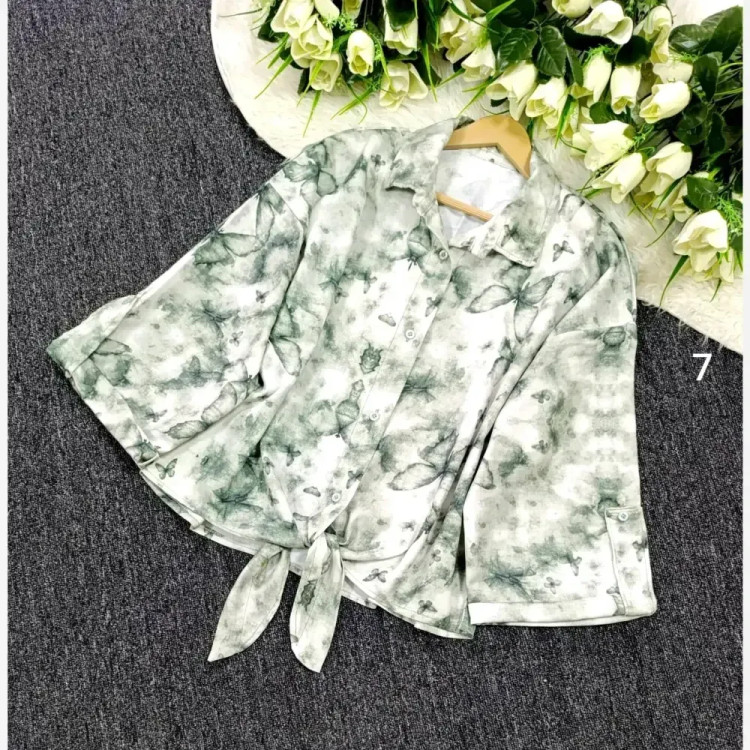 شومیز گرهای پینترستی پروانه جگوار وارداتی فری سایز 38-48 زنانه شیک