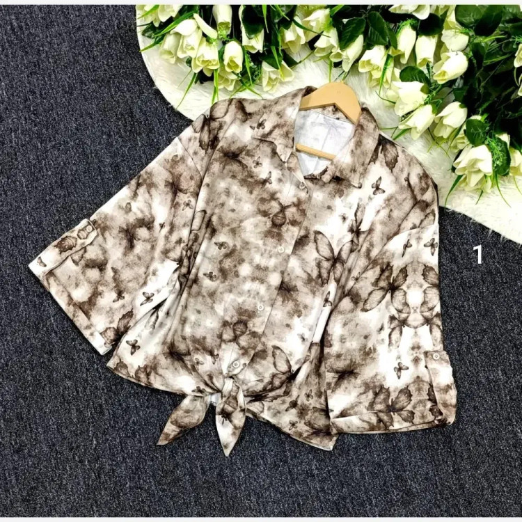 شومیز گرهای پینترستی پروانه جگوار وارداتی فری سایز 38-48 زنانه شیک