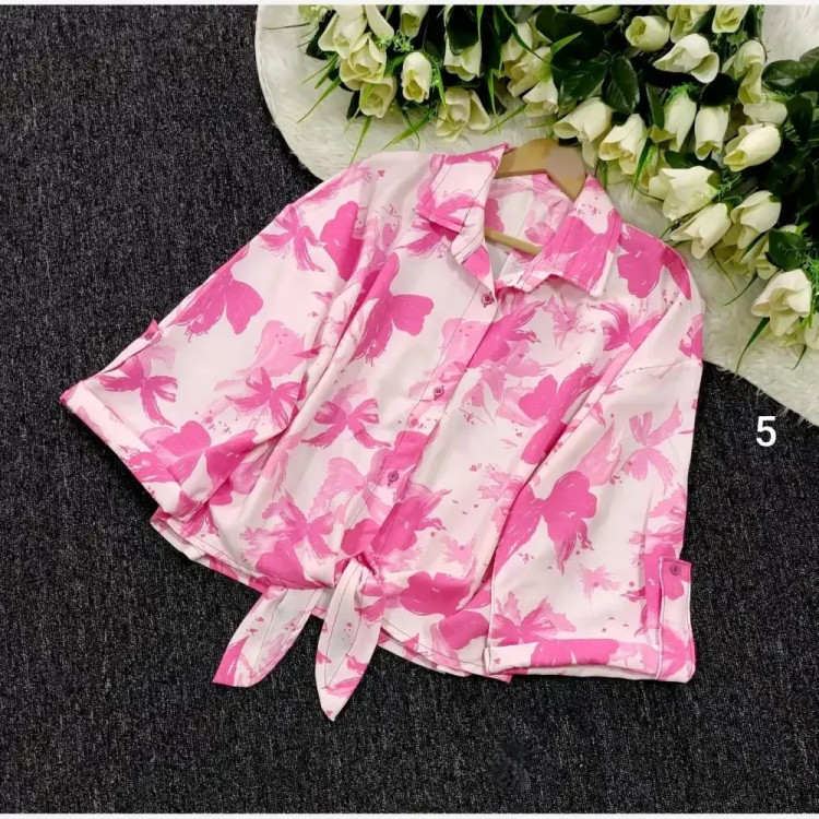 شومیز گرهای پینترستی پروانه جگوار وارداتی فری سایز 38-48 زنانه شیک