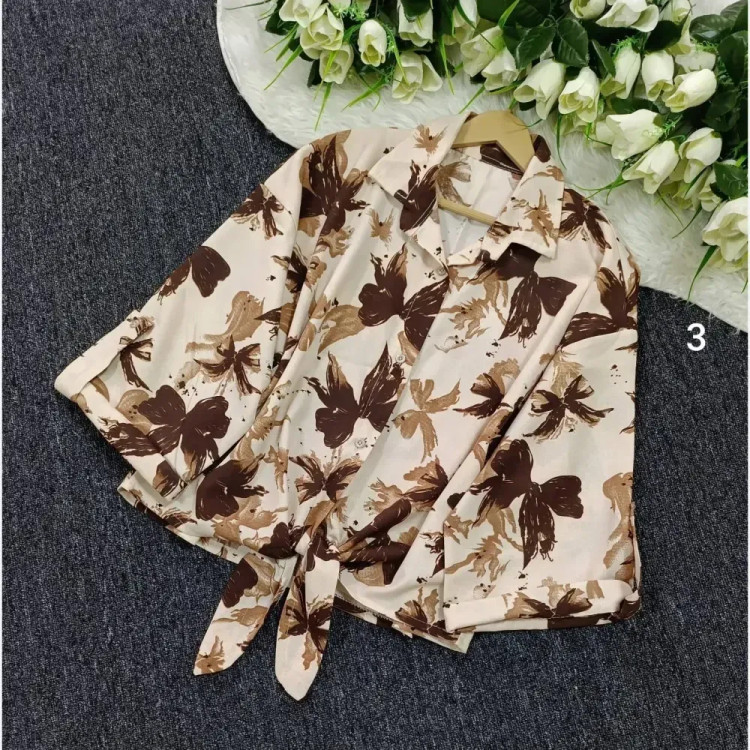 شومیز گرهای پینترستی پروانه جگوار وارداتی فری سایز 38-48 زنانه شیک