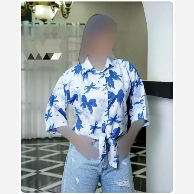 شومیز گرهای پینترستی پروانه جگوار وارداتی فری سایز 38-48 زنانه شیک