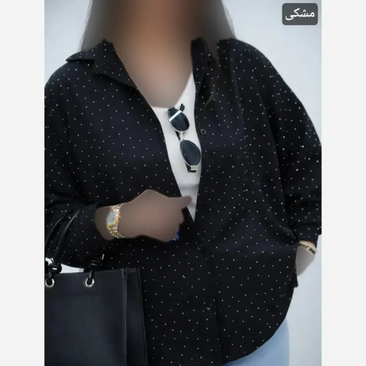 شومیز مجلسی زنانه نگینی شانتون ژاکارد فری سایز 38 تا 48 شیک و راحت