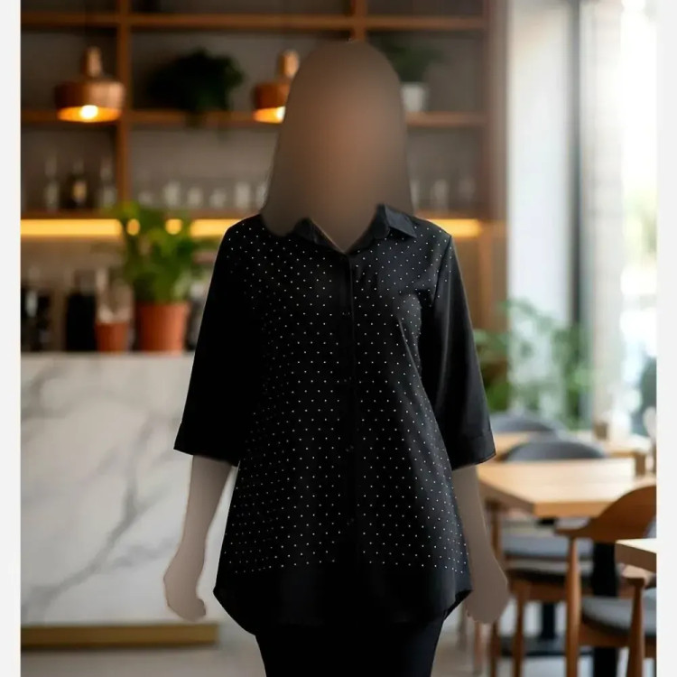 شومیز مجلسی زنانه نگینی شانتون ژاکارد فری سایز 38 تا 48 شیک و راحت