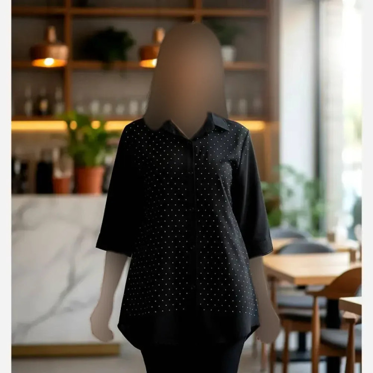 شومیز مجلسی زنانه نگینی شانتون ژاکارد فری سایز 38 تا 48 شیک و راحت