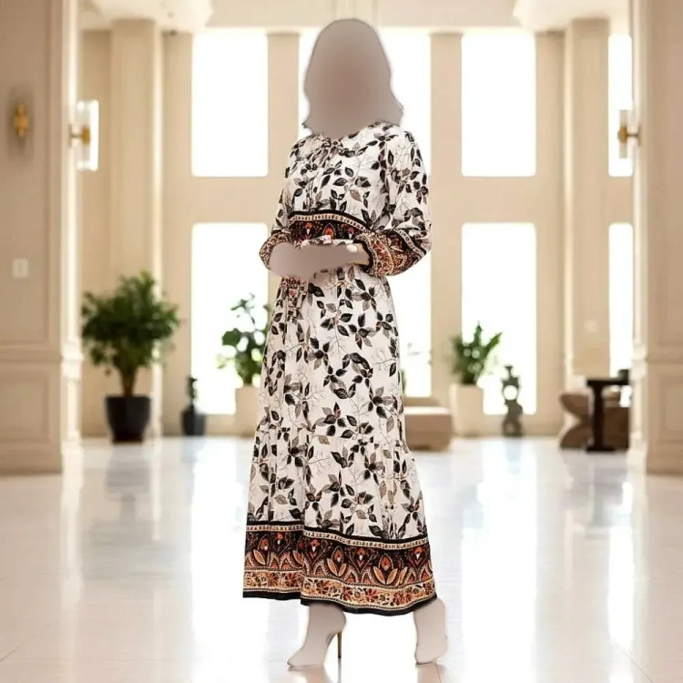 پیراهن ماکسی نخی زنانه فری سایز شیک و راحت مناسب ساحلی و روزمره | رنگ بندی متنوع