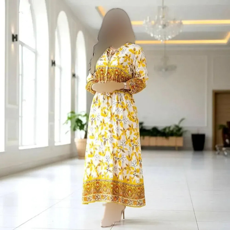 پیراهن ماکسی نخی زنانه فری سایز شیک و راحت مناسب ساحلی و روزمره | رنگ بندی متنوع