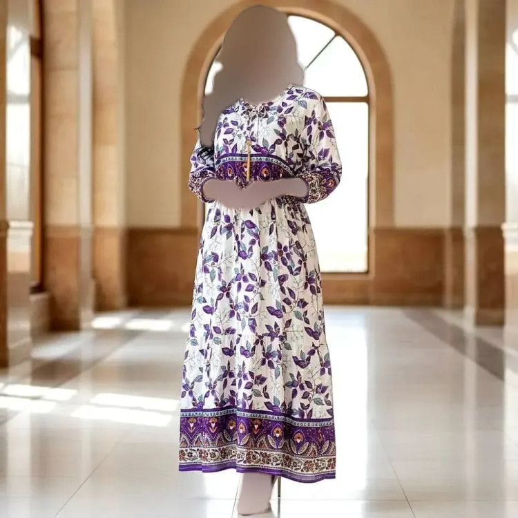 پیراهن ماکسی نخی زنانه فری سایز شیک و راحت مناسب ساحلی و روزمره | رنگ بندی متنوع