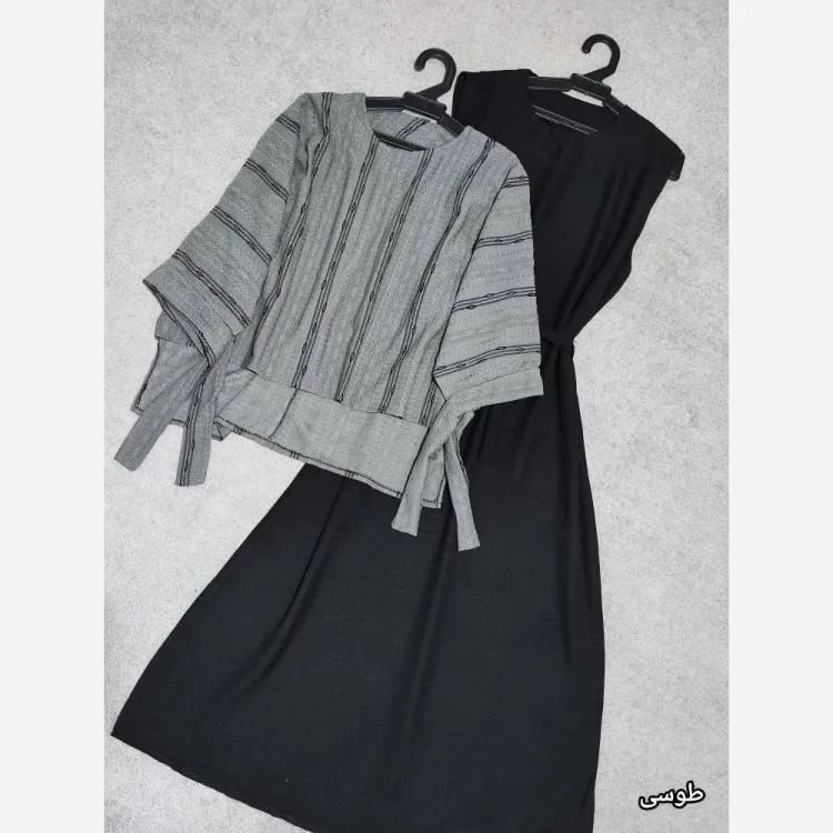 ست سارافون و رویه زنانه نسترن فری سایز تا 46 جنس مراکشی و صوفیا