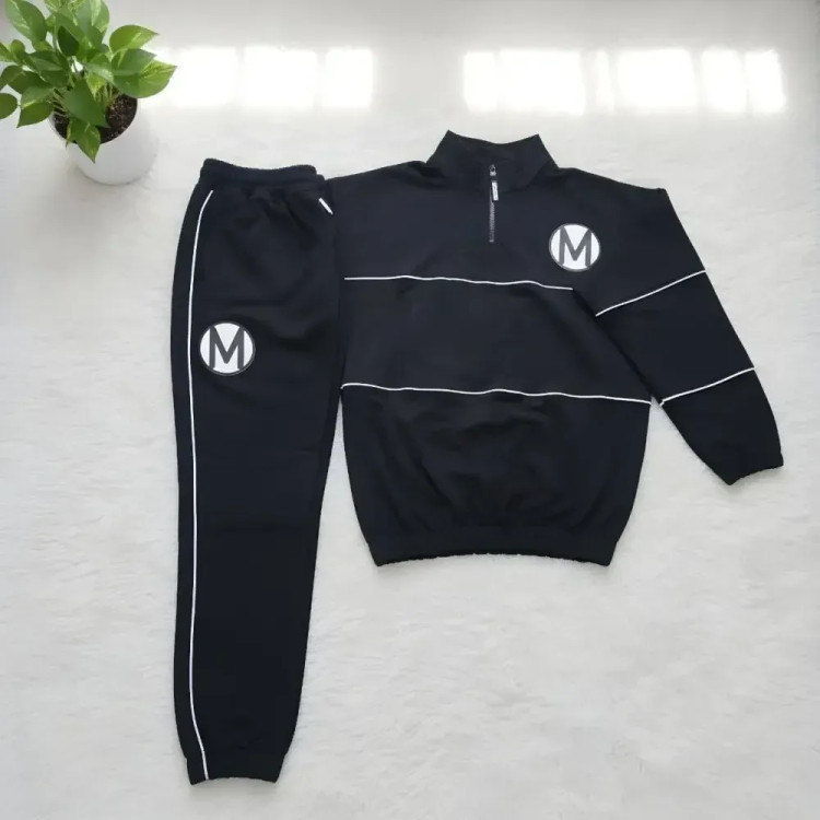 ست سویشرت شلوار زنانه مشکی فری سایز تا 46 جنس گلکسی پنبه درجه یک