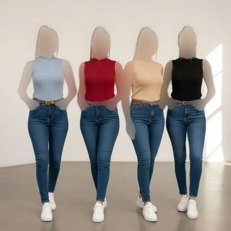 تاپ بافت نرم و لطیف زنانه فری سایز تا 44 قد 65 دور سینه 60
