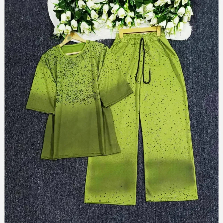 ست تیشرت شلوار کهکشان گلکسی نخ پنبه فری سایز زنانه | رنگبندی متنوع | شیک و با کیفیت