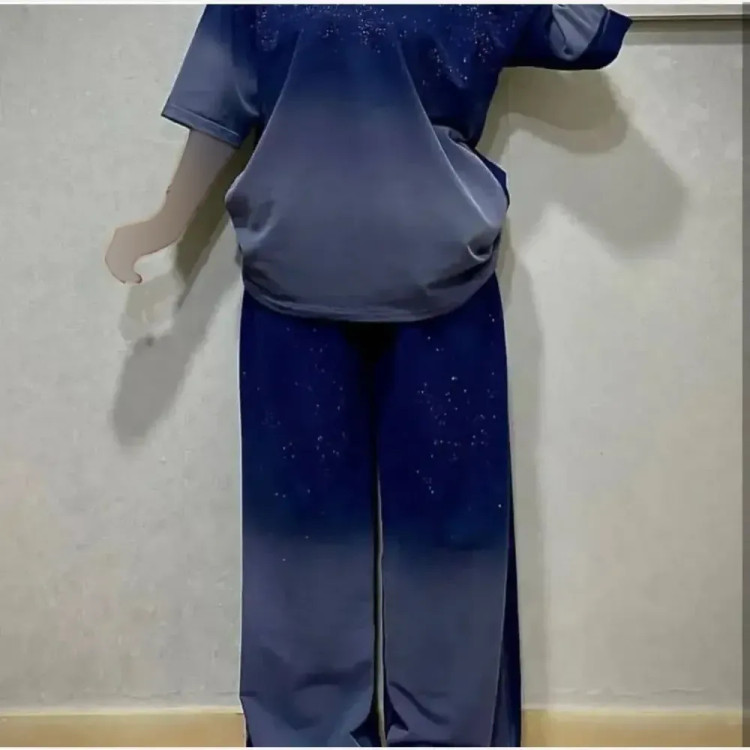 ست تیشرت شلوار کهکشان گلکسی نخ پنبه فری سایز زنانه | رنگبندی متنوع | شیک و با کیفیت